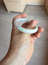 Load image into Gallery viewer, Shopify only 52mm certified type A 100% Natural sunny green/white/yellow oval jadeite jade bangle AR117-0264