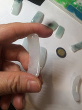 Load image into Gallery viewer, 100% natural type A icy watery light green white jadeite jade rectangle bead/craft supplies BG9