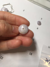 Load image into Gallery viewer, 14mm Type A 100% Natural light purple white Abacus-Bead Peace and Safety Guardian Donuts Buckle jadeite Pendant group PH116