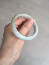 Load image into Gallery viewer, 50.5mm Certified Type A 100% Natural sunny green/white Oval Jadeite Jade bangle F115-0086