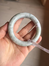 Load image into Gallery viewer, 56.3mm certified Type A 100% Natural light green/white/purple chubby round cut Jadeite Jade bangle E65