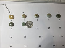 Load image into Gallery viewer, 14mm Type A 100% Natural light green yellow white Abacus-Bead Peace and Safety Guardian Donuts Buckle jadeite Pendant group PH117-1