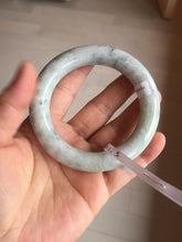 Load image into Gallery viewer, 56.3mm certified Type A 100% Natural light green/white/purple chubby round cut Jadeite Jade bangle E65