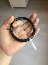 Load image into Gallery viewer, 60.7mm 100% Natural dark green/black meteorite Stellar Night sky slim round cut nephrite bangle HT111-8248