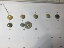 Load image into Gallery viewer, 14mm Type A 100% Natural light green yellow white Abacus-Bead Peace and Safety Guardian Donuts Buckle jadeite Pendant group PH117-1