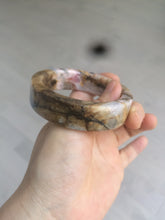 Load image into Gallery viewer, 54.9mm 100% natural pink/black time series(时光系列) rose stone (Rhodonite)square bangle XY83