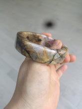 Load image into Gallery viewer, 54.9mm 100% natural pink/black time series(时光系列) rose stone (Rhodonite)square bangle XY83