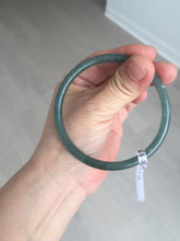Load image into Gallery viewer, 60.5mm Certified Type A 100% Natural icy watery dark green/blue/gray/black slim round cut Guatemala Jadeite bangle BP12-7035