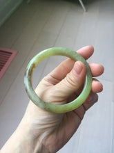 Load image into Gallery viewer, 55.5mm Certified Type A 100% Natural green yellow/sugar brown flying dandelions nephrite Jade bangle HN52-0472