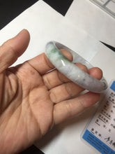 Load image into Gallery viewer, 56.6mm certificated Type A 100% Natural green purple white Jadeite Jade bangle BL66-6241