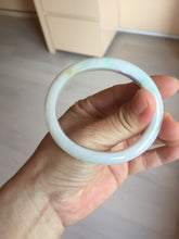 Load image into Gallery viewer, Shopify only 52mm certified type A 100% Natural sunny green/white/yellow oval jadeite jade bangle AR117-0264