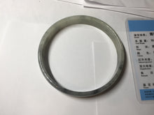 Load image into Gallery viewer, 74.9mm certified Type A 100% Natural black beige(WuJi) plus size flat style Jadeite Jade bangle BG215-5431