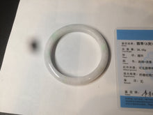Load image into Gallery viewer, 55.5mm Certified 100% natural Type A sunny green/white jadeite jade bangle BH28-5421