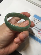 Load image into Gallery viewer, 52.8mm certified 100% natural Type A forest green dark green jadeite jade bangle BP15-8593