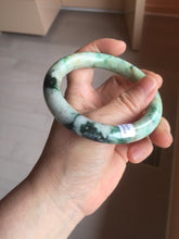 Load image into Gallery viewer, 58mm Certified Type A 100% Natural Sunny Green Brown with Green Floating Flowers round cut Jadeite Jade Bangle PC211-6216 58/11.3/10.6mm