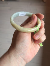 Load image into Gallery viewer, 51.5mm certified 100% natural Type A green/yellow oval jadeite jade bangle e68-8540