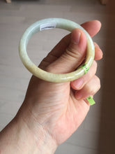 Load image into Gallery viewer, 51.5mm certified 100% natural Type A green/yellow oval jadeite jade bangle e68-8540