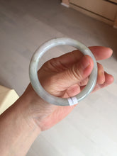 Load image into Gallery viewer, 54.5mm certified 100% natural type A icy watery white/gray round cut jadeite jade bangle BL9-9888