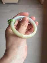 Load image into Gallery viewer, 51.5mm certified 100% natural Type A green/yellow oval jadeite jade bangle e68-8540