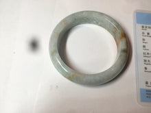 Load image into Gallery viewer, 53.5mm certified Type A 100% Natural light green/brown Jadeite Jade bangle AR93-0722
