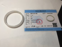 Load image into Gallery viewer, 55.6mm certified 100% natural Type A icy watery light purple white slim jadeite jade bangle BP16-2698
