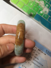 Load image into Gallery viewer, 53.5mm certified Type A 100% Natural light green/brown Jadeite Jade bangle AR93-0722