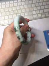 Load image into Gallery viewer, 60.5mm Type A 100% Natural sunny green/light green/white/light purple chubby Jadeite Jade bangle BS129-4035