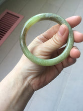 Load image into Gallery viewer, 56mm Certified Type A 100% Natural green yellow/sugar brown flying dandelions nephrite Jade bangle HN53-0479