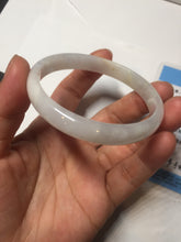 Load image into Gallery viewer, 55.6mm certified 100% natural Type A icy watery light purple white slim jadeite jade bangle BP16-2698