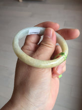 Load image into Gallery viewer, 51.5mm certified 100% natural Type A green/yellow oval jadeite jade bangle e68-8540