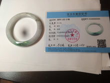 Load image into Gallery viewer, 56.4mm certificated Type A 100% Natural sunny green/white Jadeite Jade bangle Z130-2353