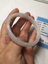 Load image into Gallery viewer, 55.6mm certified 100% natural Type A icy watery light purple white slim jadeite jade bangle BP16-2698