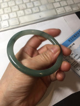 Load image into Gallery viewer, 59.8mm Certified Type A 100% Natural oily dark green(老油青) gray black round cut Jadeite Jade bangle BH110-0696