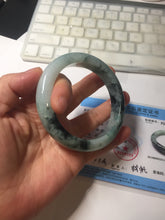 Load image into Gallery viewer, 58.2mm Type A 100% Natural light green/blue/white chubby Jadeite Jade bangle BS130-4037