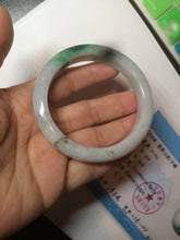 Load image into Gallery viewer, 56.4mm certificated Type A 100% Natural sunny green/white Jadeite Jade bangle Z130-2353