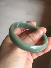 Load image into Gallery viewer, 53mm Certified 100% Natural Type A Dark Green Gray Black (老油青) Thin Jadeite Jade Bangle PC216-6222