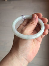 Load image into Gallery viewer, 58mm certified type A 100% Natural fresh light green/white slim jadeite jade bangle E80-0996