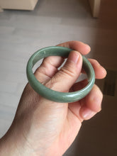 Load image into Gallery viewer, 53mm Certified 100% Natural Type A Dark Green Gray Black (老油青) Thin Jadeite Jade Bangle PC216-6222