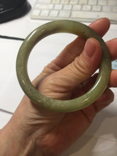 Load image into Gallery viewer, 56mm Certified Type A 100% Natural green yellow/sugar brown flying dandelions nephrite Jade bangle HN53-0479