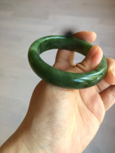 Load image into Gallery viewer, 52.7mm 100% Natural dark green/black nephrite Jade (碧玉) bangle HF36
