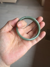 Load image into Gallery viewer, 53mm Certified 100% Natural Type A Dark Green Gray Black (老油青) Thin Jadeite Jade Bangle PC216-6222