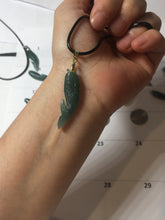 Load image into Gallery viewer, 100% Natural Type A Icy Watery Dark Green Blue-Gray Jadeite Jade 3D Fish Guatemala Pendant Add-On Item PC225