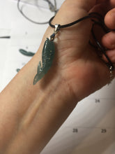 Load image into Gallery viewer, 100% Natural Type A Icy Watery Dark Green Blue-Gray Jadeite Jade 3D Fish Guatemala Pendant Add-On Item PC225