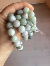 Load image into Gallery viewer, 13.2mm 100% natural type A dark green gray jadeite jade beads bracelet group AT103