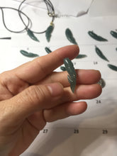 Load image into Gallery viewer, 100% Natural Type A Icy Watery Dark Green Blue-Gray Jadeite Jade 3D Fish Guatemala Pendant Add-On Item PC225
