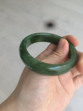 Load image into Gallery viewer, 52.7mm 100% Natural dark green/black nephrite Jade (碧玉) bangle HF36