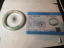 Load image into Gallery viewer, 60mm certified 100% natural type A sunny green white jadeite jade bangle BH31-5424
