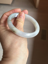 Load image into Gallery viewer, 57.5mm Certified Type A 100% Natural icy watery white purple black brown seaweeds and golden sand Jadeite Jade bangle H160-7068