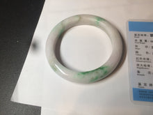 Load image into Gallery viewer, 60mm certified 100% natural type A sunny green white jadeite jade bangle BH31-5424