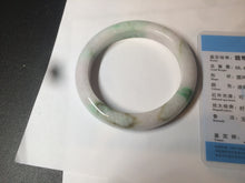 Load image into Gallery viewer, 60mm certified 100% natural type A sunny green white jadeite jade bangle BH31-5424